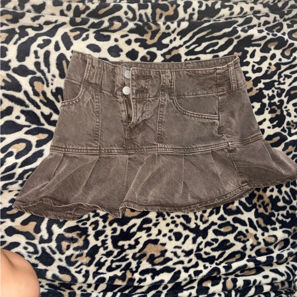 y2k pacsun pleated brown mini skirt size small